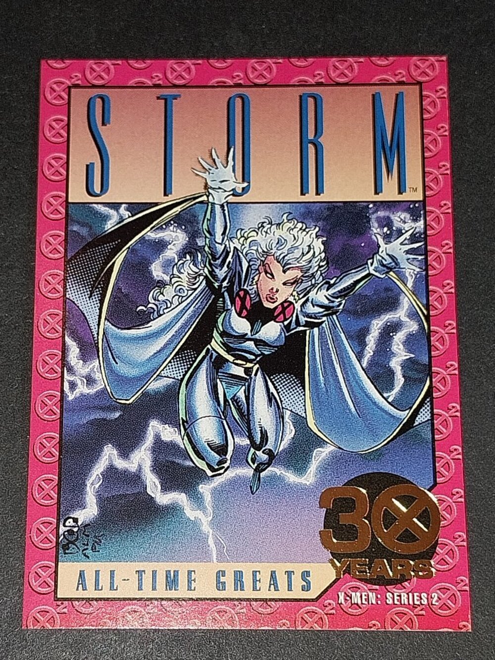 STORM, 1993 SKYBOX GOLD FOIL 30 YEARS MARVEL X-MEN SERIES 2 ALL-TIME GREATS #G-8